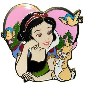 Disney Princess Snow White Floral Heart Woodland Animals birds bunny Enamel Pin